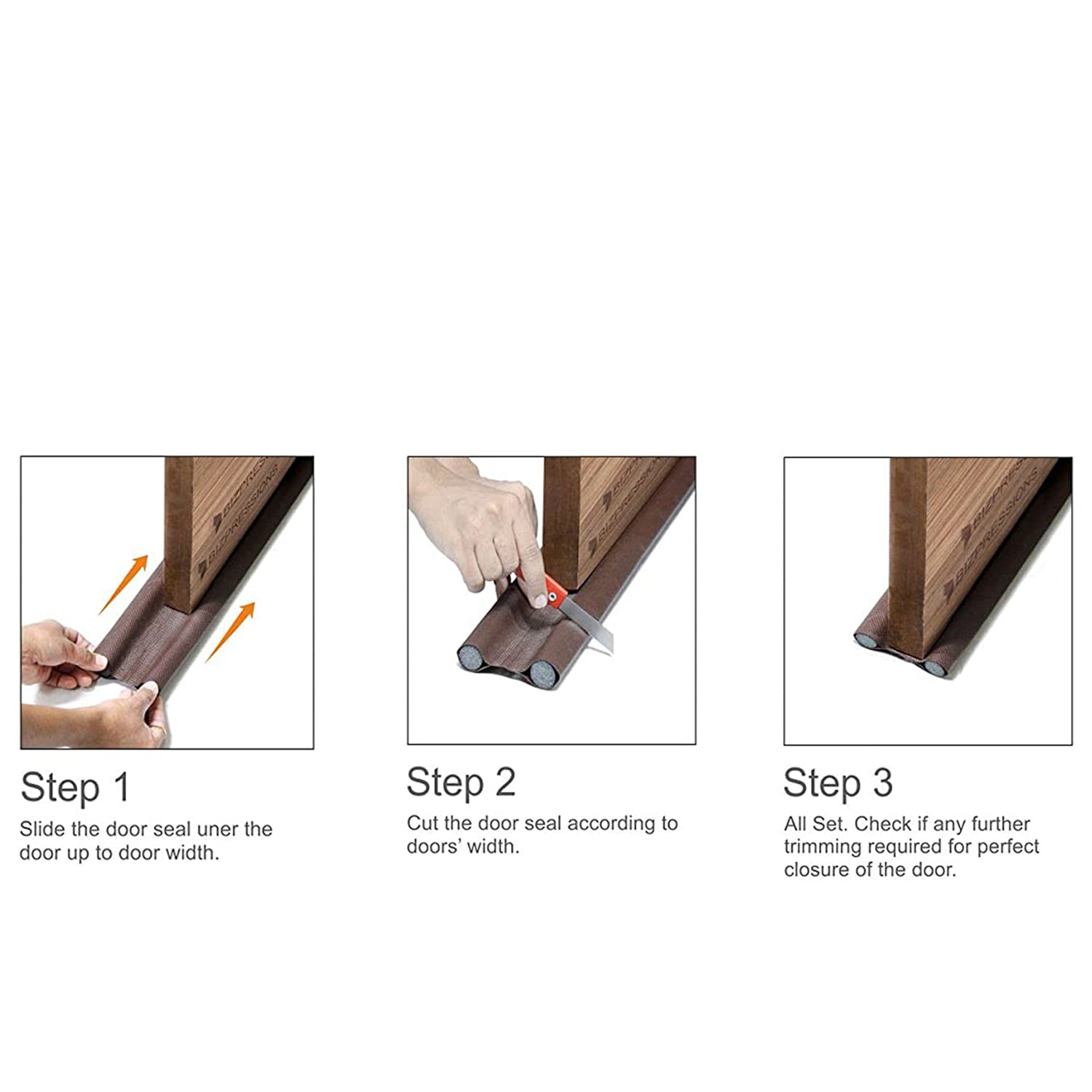 Twin draft stopper with versatile use for different doors Twin draft stopper with versatile use for different doors